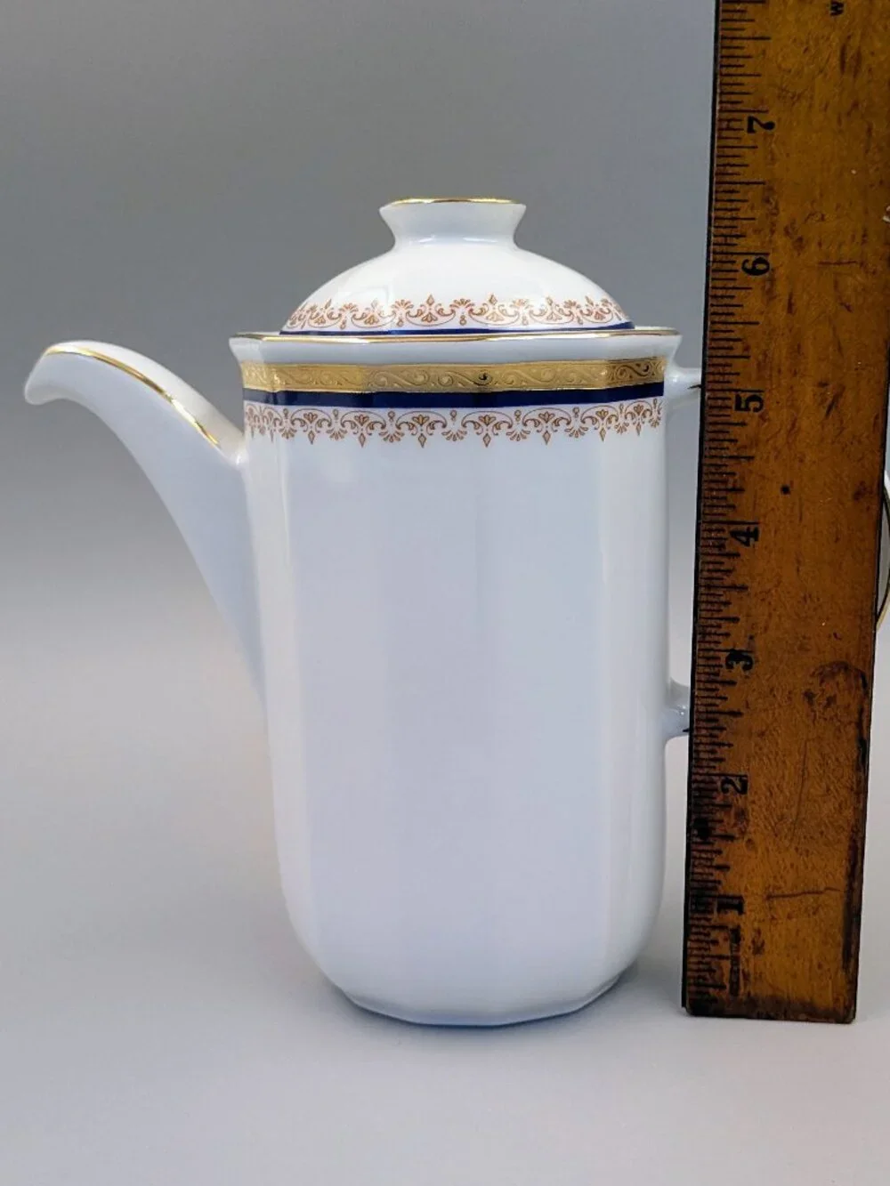 Vintage Tirschenreuth TIR419  Mini Coffee / Tea Pot - Cobalt Blue and Gold